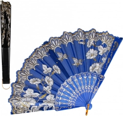 Farebný skladací vejář s kvetinovým vzorom 23 cm