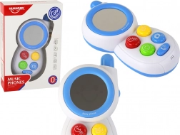 Modré detské interaktívne zrkadielko so svetlami a zvukmi telefónu