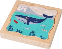 Drevená vrstvená skladačka Arktické zvieratá