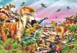Puzzle 104 dielikov – krajina dinosaurov CLEMENTONI