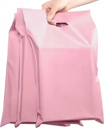Ružové plastové poštové obálky s rúčkou 540 × 700 + 70 mm, 50 ks