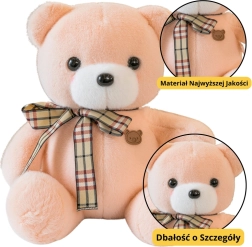 Plyšový Medvedík Krémový s Mašľou 23cm