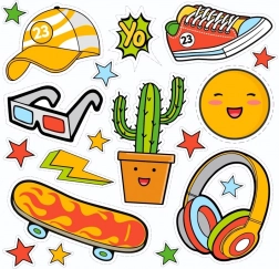 Nažehľovacie nálepky YO – malý arch s motívmi leta