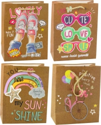 Papierová darčeková taška s farebnými motívmi 23 x 18 x 10,5 cm