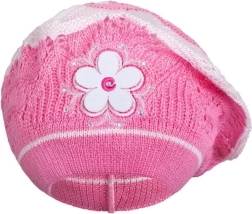 Pletená baretka pre deti New Baby tmavoružová