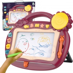 Woopie magnetická kresliaca tabuľa so zvukmi a pečiatkami, hnedá