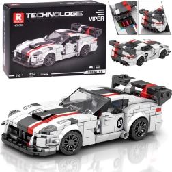 Technické stavebnice – supersportové auto Biely Viper so spojlerom, 419 dielikov