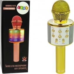 Bezdrôtový USB mikrofón Reproduktor Karaoke Nahrávanie Model WS-858 Gold