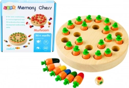 Rodinná pamäťová hra s mrkvou Drevené