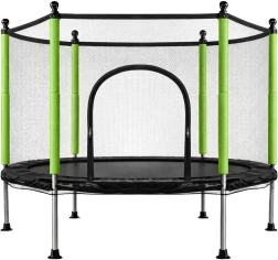 Detská trampolína so sieťou a loptičkami 140 cm zelená