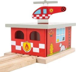 Drevená hasičská stanica s heliportom Bigjigs Rail