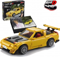 Stavebnica CaDA Mazda RX-7 FD3S Initial D – žlté mestské auto 35 cm, 1655 dielikov