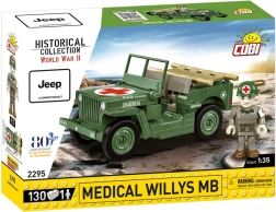 COBI Medical Willys MB – stavebnica sanitného jeepu 1:35, 130 dielikov