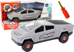 Montážne auto pre deti so skrutkovačom – sivé