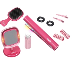 Detské vlasové štúdio so žehličkou a LED zrkadlom