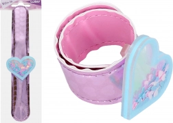 Náramek srdce s glitrom 21,5 cm