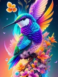 Diamantová mozaika - Kolibrík