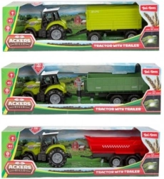 Plastový traktor s prívesom s voľnobehom so svetlom a zvukom