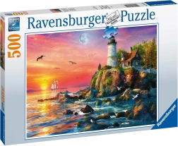 Ravensburger puzzle Maják pri západe slnka 500 dielikov