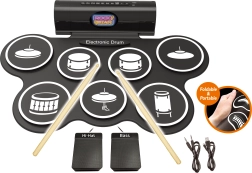 Elektronická bicia súprava s pedálmi a svetelnými efektmi