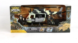 Vojenská helikoptéra s úložným priestorom