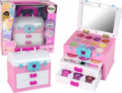 Kufrík na krásu pre deti ružový a biely