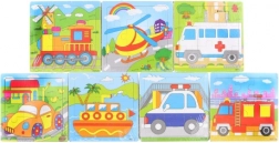 Drevené puzzle auto – 9 dielikov