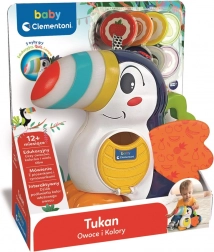 Interaktívny tukan Adrian – učenie ovocia a farieb, sorter žetónov, CZ/SK verzia od Clementoni