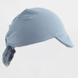 detská letná mušelínová šatka so šiltom New Baby modrá