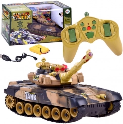 RC tank 2,4 GHz s otočnou vežou a svetelnými efektmi – Púšť