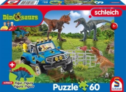 Puzzle SCHMIDT SCHLEICH prehistorickí obri, 60 dielikov + figúrka