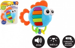 Hudobná hrkálka a hryzátko rybička so svetlom a zvukom, 14 × 14 cm, od 3 mesiacov