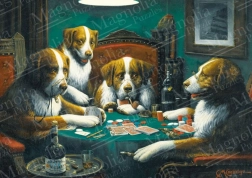 Puzzle psy hrajúce poker 1000 dielikov