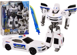 Auto-Robot 2v1 Transformujúce policajné auto biele