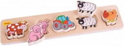 Bigjigs Baby drevené puzzle farma