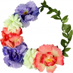 Čelenka Veniec s Farebnými Kvetmi