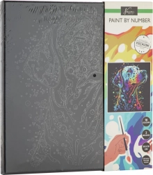 Maľovanie podľa čísel na čierne plátno – pes