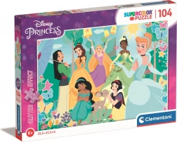 Clementoni trblietavé puzzle Disney princezné v záhrade 104 dielikov