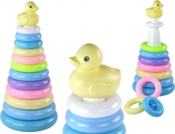 Skladacia pyramída s kačičkou, 12 krúžkov (39 × 17,5 × 17,5 cm)