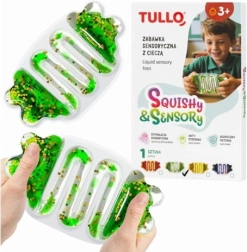 Zelená senzorická mačkacia antistresová loptička s tekutinou