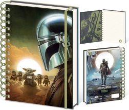 Zápisník A5 s motívom STAR WARS: THE MANDALORIAN – Mandalorian a Grogu Sunset