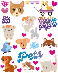 nažehľovacie nášivky zvieratká – veľký arch 20 × 30 cm