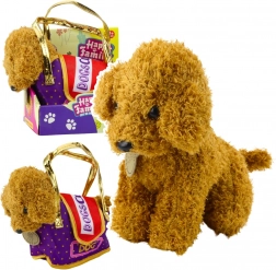 Plyšový pudlík v taške na suchý zips – miláčik svetlohnedý