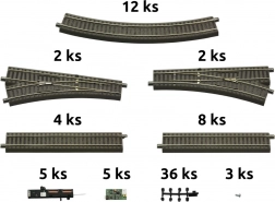 Roco geoLINE sada koľají s podložím a príslušenstvom pre digitálne štartovacie sady