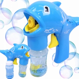 Bublifuková pištoľ delfín s nádržkou a 2 náplňami