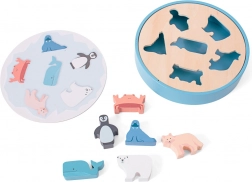 Drevené obrysové puzzle so zvieratkami oceánu