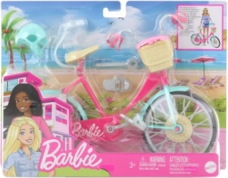 Bicykel pre bábiku Barbie s košíkom a prilbou