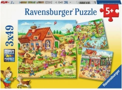 Ravensburger puzzle prázdniny na vidieku 3×49 dielikov