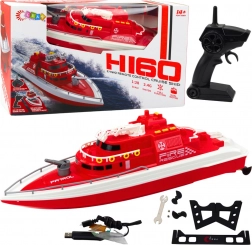 Červená diaľkovo ovládaná záchranárska motorová loď 1:28