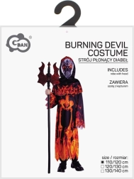 Detský kostým diabla s kapucňou 110–120 cm